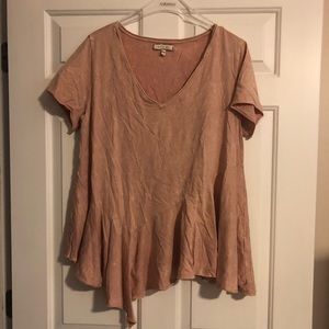 Blush asymmetrical shirt
